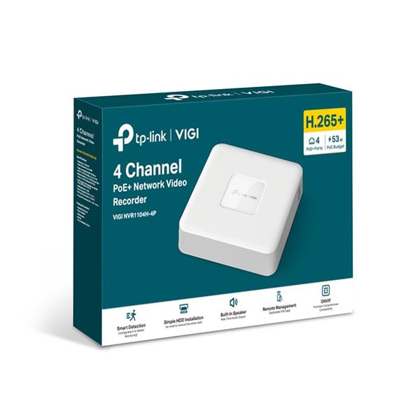 4 Channel PoE Network Video Recorder SPEC: H.265+/H.265/H.264+/H.264, Up to 8MP resolution, Decoding capability/4-ch @4M 
