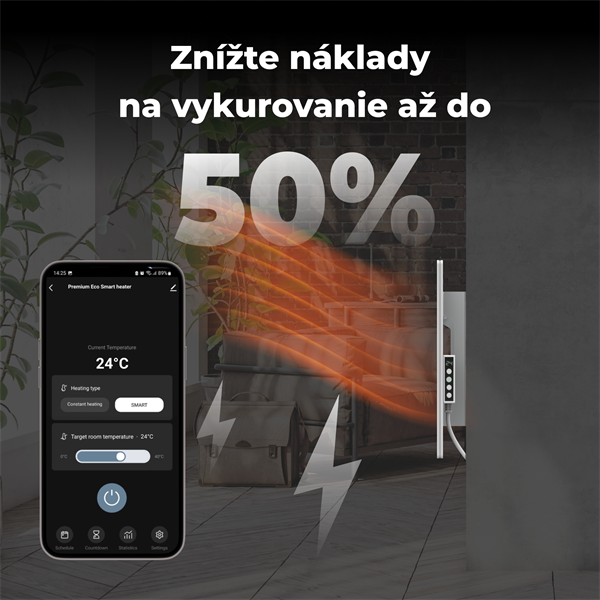 AENO AGH3S Premium Eco Smart Ohrievač, Biely, LED, WI-FI, max 700W, Infra 