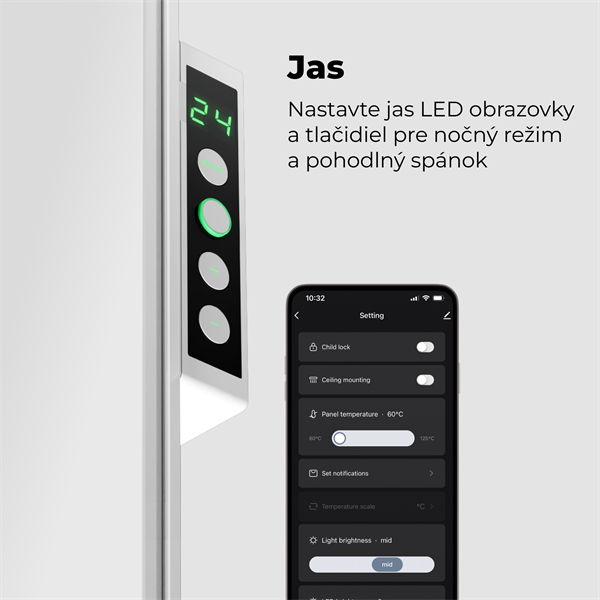 AENO AGH3S Premium Eco Smart Ohrievač, Biely, LED, WI-FI, max 700W, Infra 