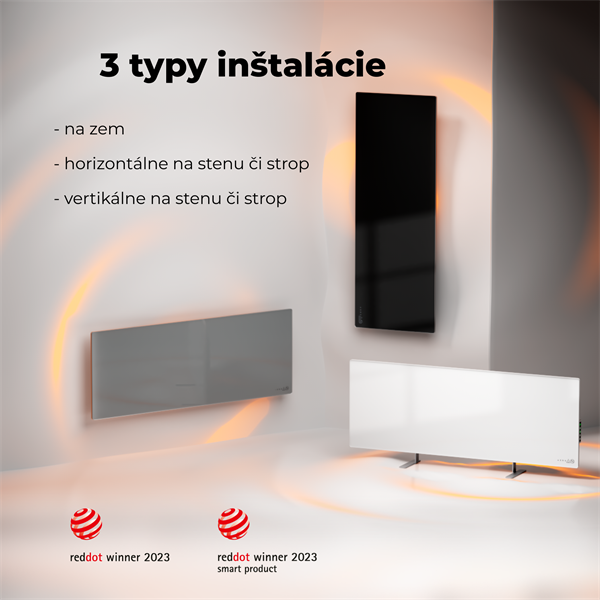 AENO AGH4S Premium Eco Smart Ohrievač, Cierny, LED, WI-FI, max 700W, Infra 