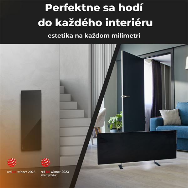 AENO AGH4S Premium Eco Smart Ohrievač, Cierny, LED, WI-FI, max 700W, Infra 