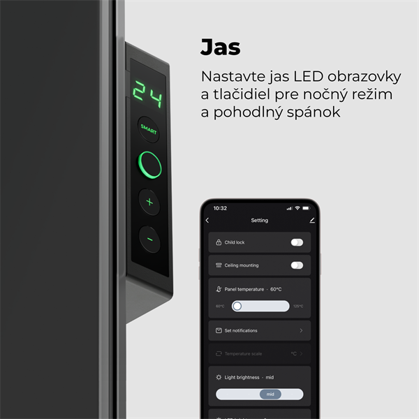 AENO AGH4S Premium Eco Smart Ohrievač, Cierny, LED, WI-FI, max 700W, Infra 