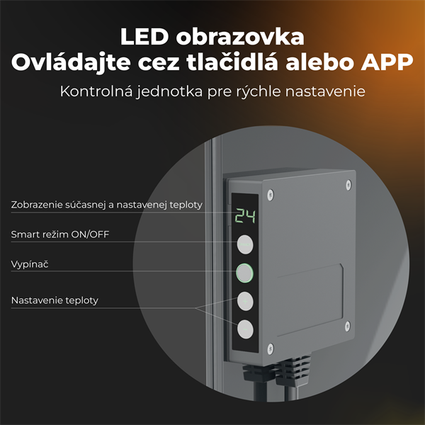 AENO AGH5S Premium Eco Smart Ohrievač, Sedy, LED, WI-FI, max 700W, Infra 