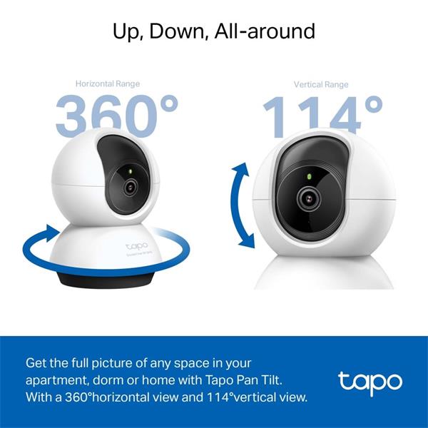 TP-LINK "Pan/Tilt AI Home Security Wi-Fi CameraSPEC: 2K QHD (2560x1440), 2.4 GHz, Horizontal 360? FEATURE: Pan/Tilt, S 