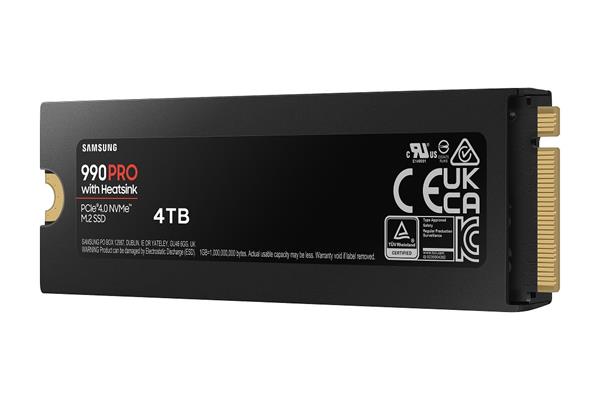 Samsung SSD 990 PRO Series 4TB M.2 PCIe, r7450MB/s, w6900MB/s, s chladičom 
