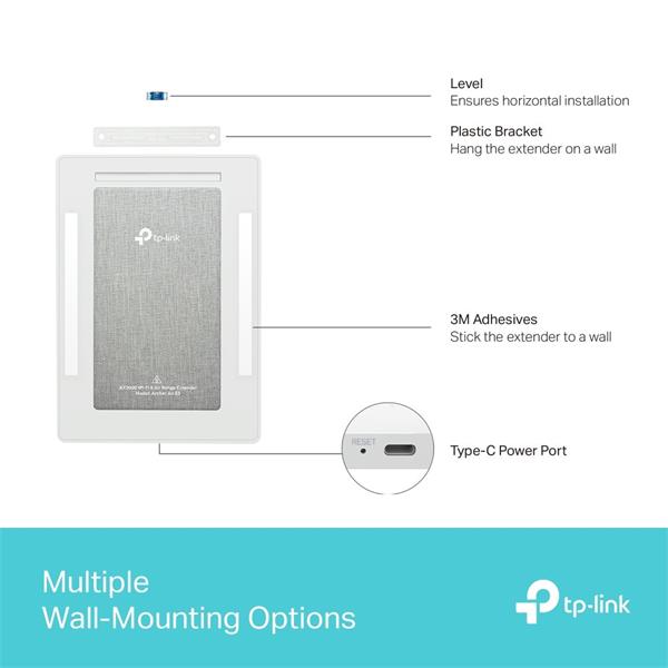 TP-LINK "AX3000 Wi-Fi 6 Air Range ExtenderSPEED: 574 Mbps at 2.4 GHz + 2402 Mbps at 5 GHz SPEC: 4× Internal Antennas,  