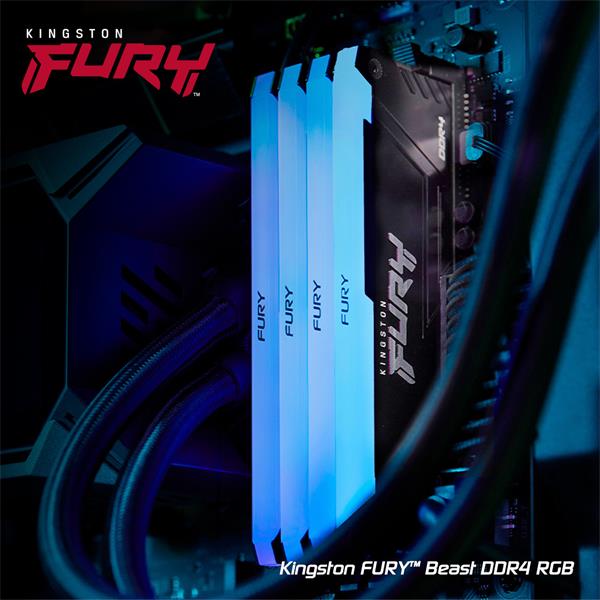 Kingston FURY Beast/ DDR4/ 32GB/ 3200MHz/ CL16/ 1x32GB/ RGB/ Black 