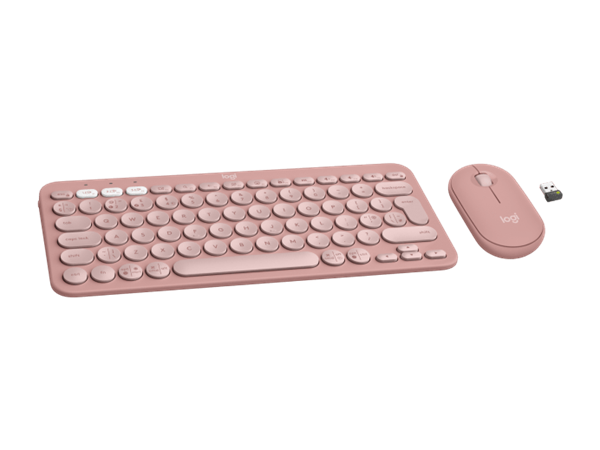 Logitech® Pebble 2 Combo - TONAL ROSE - US INT&quot;L - 2.4GHZ/BT - N/A - INTNL-973 - UNIVERSAL 