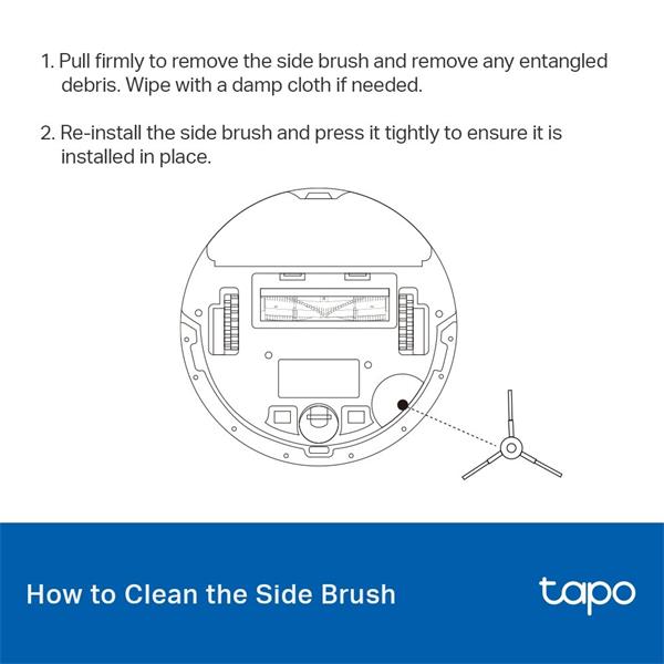 TP-LINK "Tapo Robot Vacuum Replacement KitSPEC: Main Brush  ×1, Side Brush  ×2, HEPA Filter  ×2Suitable for Tapo RV30  