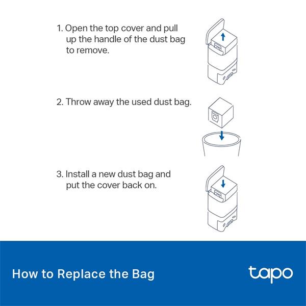 TP-LINK "Tapo Robot Vacuum Disposable Dust BagSPEC: 4L Disposable Dust Bag  ×3Suitable for Tapo RV30 Plus, Tapo RV10 P 