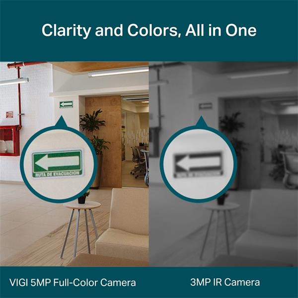 TP-LINK "5MP Full-Color Turret Network CameraSPEC:H.265+/H.265/H.264+/H.264, 1/2.7"" Progressive Scan CMOS, Color/0.005 