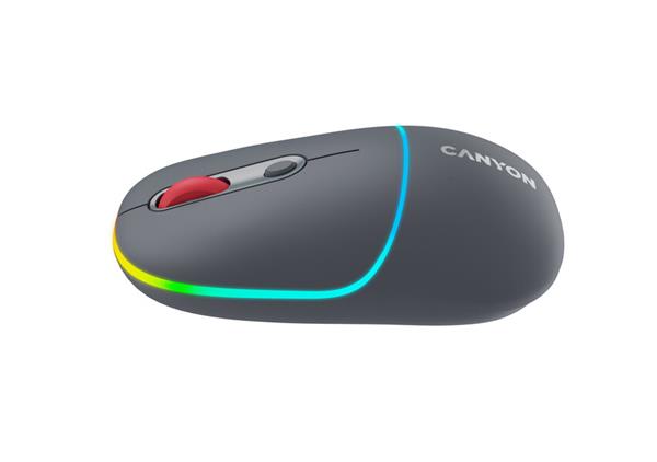 Canyon MW-22, 2v1 bezdrôtová optická myš Bluetooth / Wireless USB, 800/1200/1600 DPI, 4 tlač, šedá 