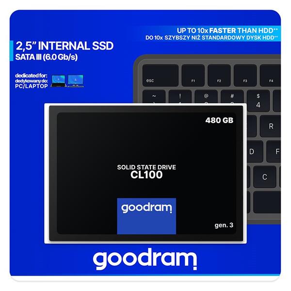 Goodram 960GB SSD CL100 SATA III 2,5 ” Gen. 3, r.540MB/s w460MB/s 