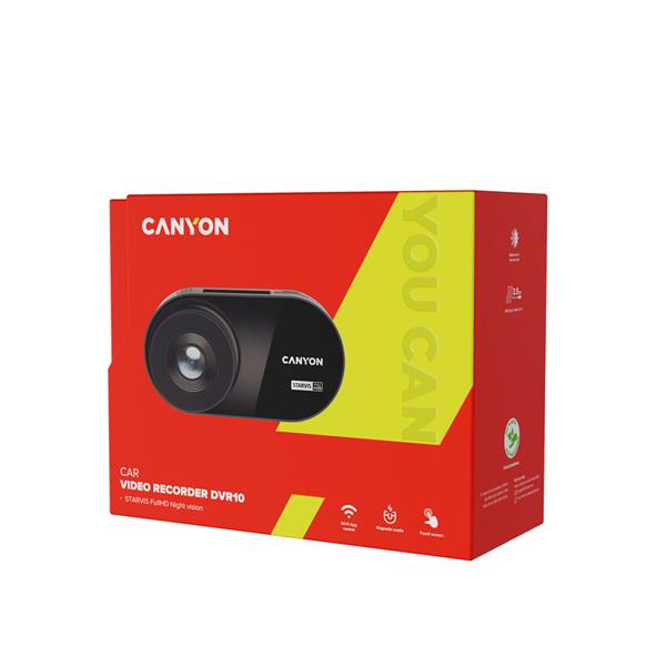 Canyon DVR10, kamera do auta s nahrávaním, Full HD, 1080p at 60 fps, 3´´ dotykový displej 