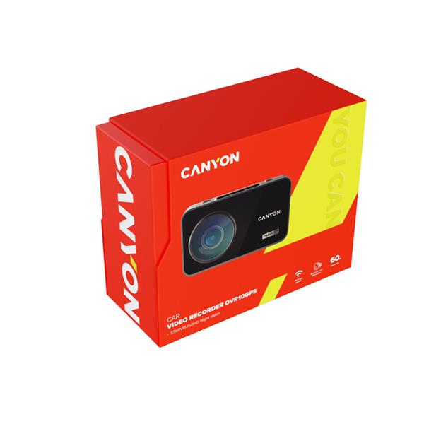 Canyon DVR10 GPS, kamera do auta s nahrávaním, GPS, Full HD, 1080p at 60 fps, 3´´ dotykový disple 