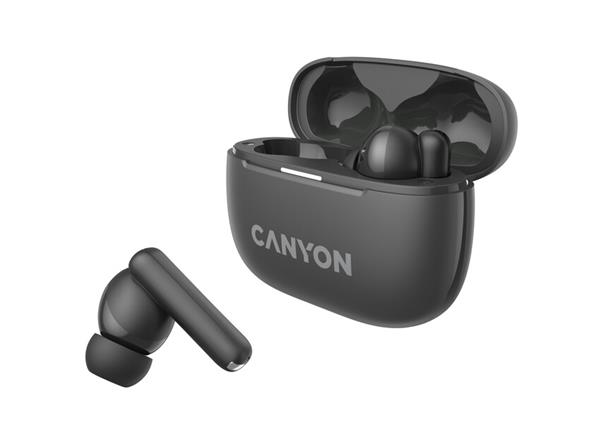 Canyon TWS-10, On Go, 10 ANC, True Wireless Bluetooth slúchadlá do uší, nabíjacia stanica v kazete, čierna 