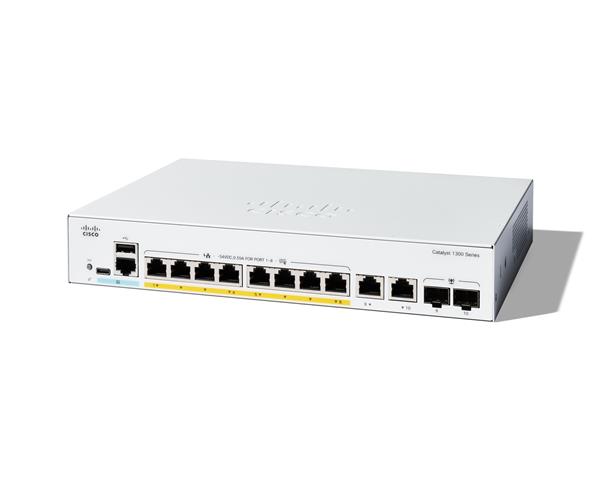 Catalyst 1300 8-port GE, PoE, Ext PS, 2x1G Combo 