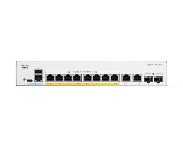 Catalyst 1300 8-port GE, PoE, Ext PS, 2x1G Combo 