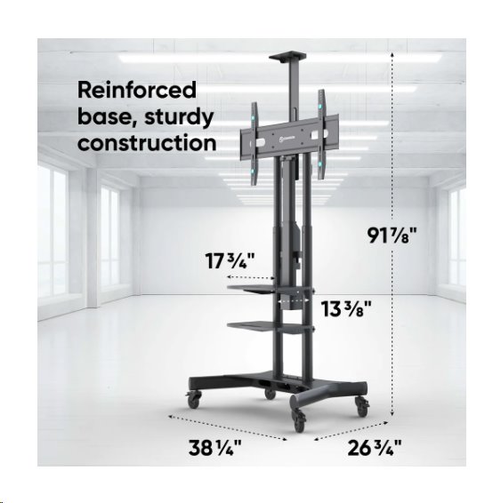 ONKRON Mobilný motorizovaný TV stojan s diaľkovým ovládaním,  50'- 86' do 90 kg, TS1881 eLift VESA: 200x200 - 800x500  