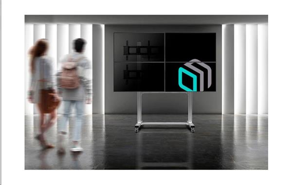 ONKRON TV mobilný stojan na videostenu pre 4 obrazovky 40"-55", strieborný 