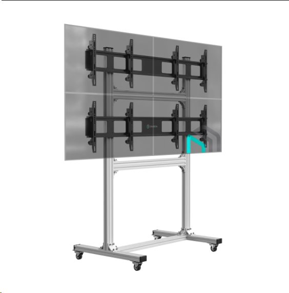 ONKRON TV mobilný stojan na videostenu pre 4 obrazovky 40"-55", strieborný 