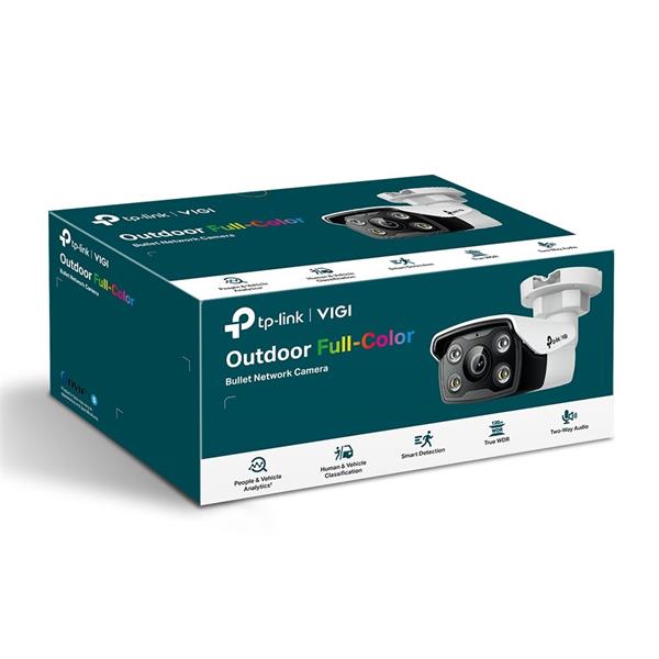 5MP Full-Color Bullet Network Camera SPEC: 5MP, 4mm Fixed Lens, 1/2.7” Progressive Scan CMOS, H.265+/H.265/H.264+/H.264, 