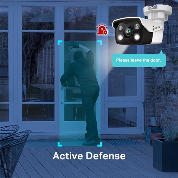 5MP Full-Color Bullet Network Camera SPEC: 5MP, 4mm Fixed Lens, 1/2.7” Progressive Scan CMOS, H.265+/H.265/H.264+/H.264, 