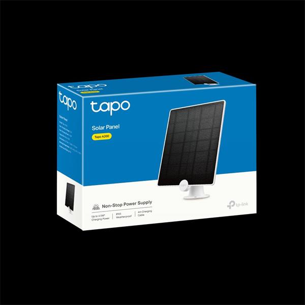 TP-LINK "Tapo Solar PanelSPEC: 5.2V 4.5WFEATURE: Non-Stop Power, Works with Tapo Battery Camera, 4m Charging Cable, 36 