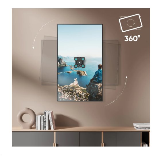 ONKRON Sklopný otočný držiak na TV na stenu pre 10" až 35-palcové obrazovky do 25kg, čierny 