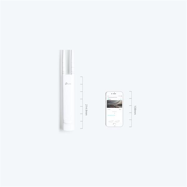 TP-LINK "300 Mbps Outdoor Wi-Fi Access PointPORT: 1× 10/100 Mbps RJ45 PortSPEED: 300 Mbps at 2.4 GHzFEATURE: 802.3af  