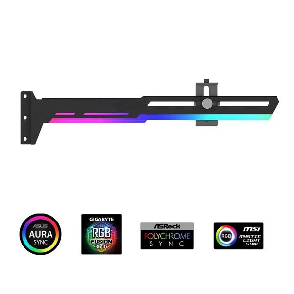 1stCOOL GPU Holder ARGB - držiak VGA kovový nastaviteľný čierny 