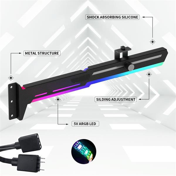 1stCOOL GPU Holder ARGB - držiak VGA kovový nastaviteľný čierny 
