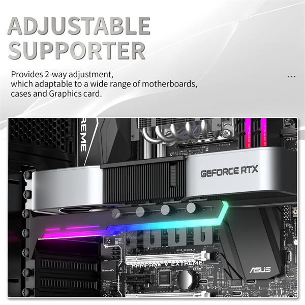 1stCOOL GPU Holder ARGB - držiak VGA kovový nastaviteľný čierny 