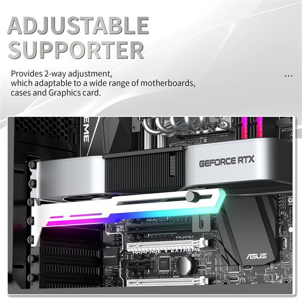 1stCOOL GPU Holder ARGB - držiak VGA kovový nastaviteľný biely 