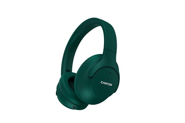 Canyon BTHS-10, OnRiff 10 Bluetooth bezdrôtové slúchadlá, ANC aktívne potláčanie hluku, USB-C nabíjanie, zelené 