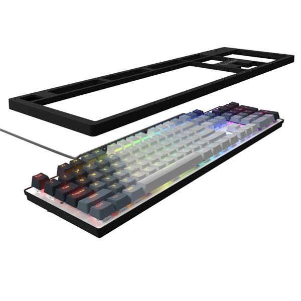Lorgar Azar 514, mechanická herná klávesnica, RGB podsvietenie, 18 režimov,  USB-C, biela 