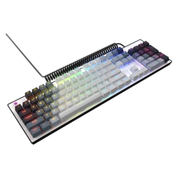 Lorgar Azar 514, mechanická herná klávesnica, RGB podsvietenie, 18 režimov,  USB-C, biela 