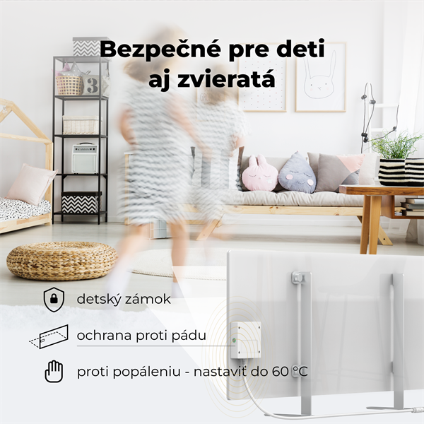 AENO AGH1S Premium Eco Smart Ohrievač, Biely, WI-FI, max 700W, Infra 