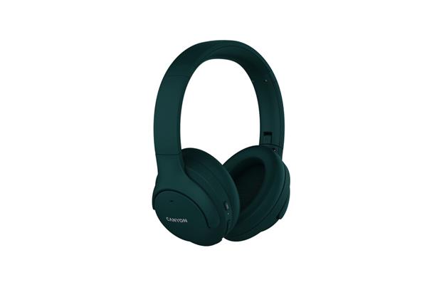 Canyon BTHS-10, OnRiff 10 Bluetooth bezdrôtové slúchadlá, ANC aktívne potláčanie hluku, USB-C nabíjanie, zelené 