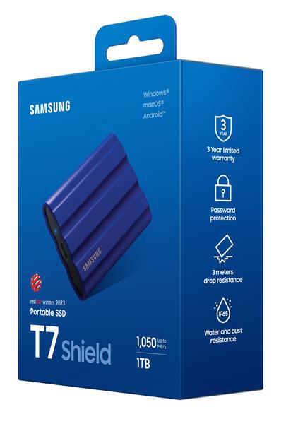 Samsung externý SSD T7 Shield 1 TB modrý 