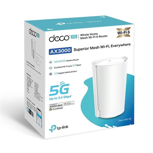 5G AX3000 Whole Home Mesh Wi-Fi 6 Router, Build-In 5G Modem SPEED: 574 Mbps at 2.4 GHz + 2402 Mbps at 5 GHz, 5G 3.4Gbps/ 