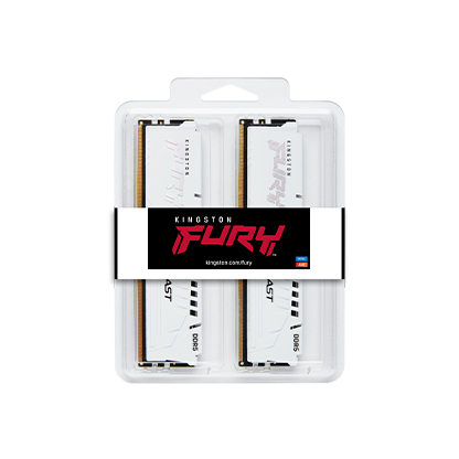 KINGSTON DIMM DDR5 32GB (Kit of 2) 6000MT/s CL30 ECC FURY Beast XMP Bílá 