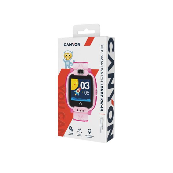 Canyon KW-44, Jondy, smart hodinky pre deti s funkciou 4G Video a GSM volaní, GPS tracking, displ. 1.44´´, fotoap, ružov 