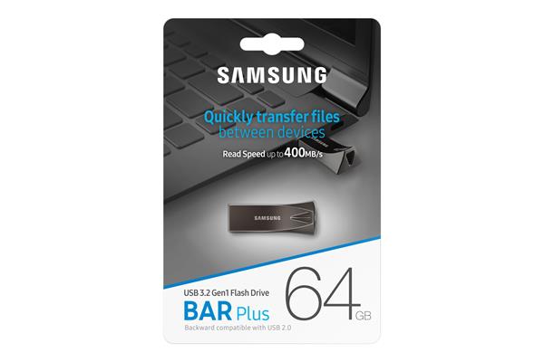 64 GB . USB 3.1 Flash Drive Samsung BAR Plus Titan Gray 