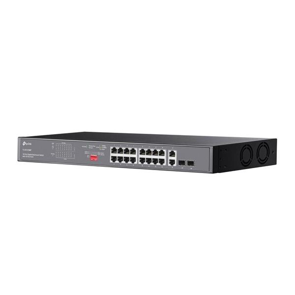 18-Port Gigabit Rackmount  Switch with 16-Port PoE+ PORT: 16× Gigabit PoE+ Ports, 2× Gigabit Non-PoE Ports, 2× Combo Gig 