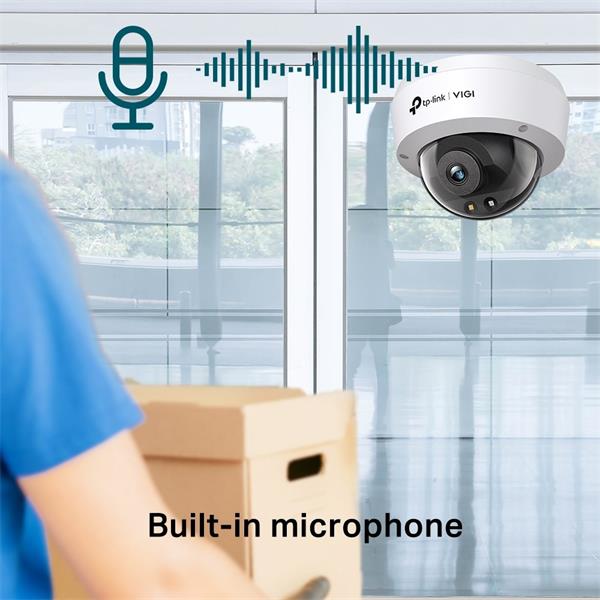 3MP Full-Color Dome Network Camera SPEC: H.265+/H.265/H.264+/H.264, 1/2.8" Progressive Scan CMOS, Color/0.005 Lux@F1.6,  