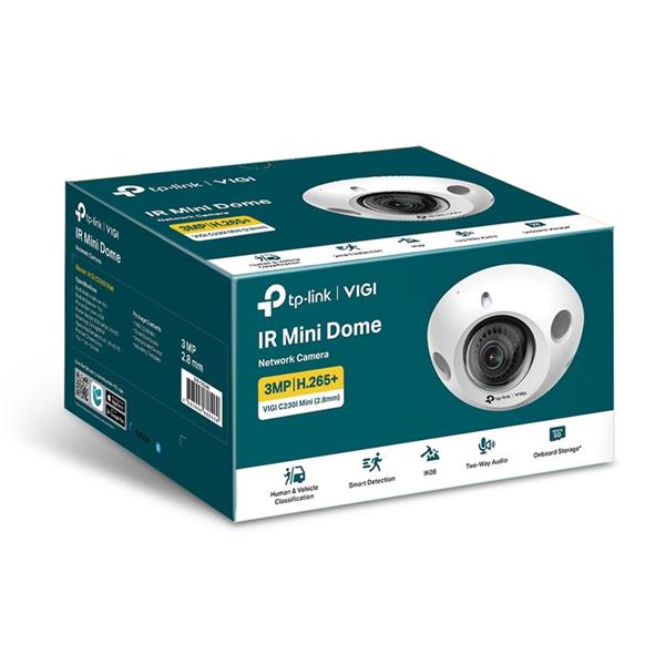 TP-LINK "3MP Mini Dome Network CameraSPEC:H.265+/H.265/H.264+/H.264, 1/2.8"" Progressive Scan CMOS, Color/0.005 Lux@F1. 