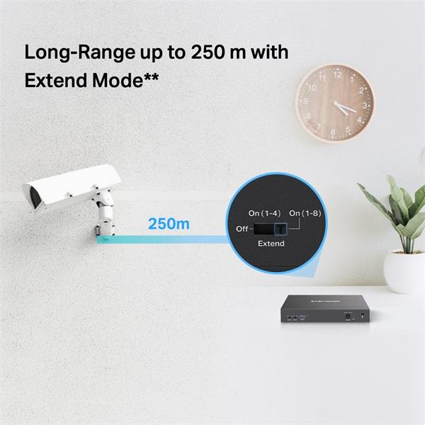 NV Version is suitabe for customers who"s voltage input is between 220V-240V"10-Port 10/100Mbps Desktop Switch with 8-Po 