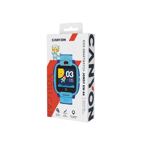 Canyon KW-44, Jondy, smart hodinky pre deti s funkciou 4G Video a GSM volaní, GPS tracking, displ. 1.44´´, fotoap, modré 