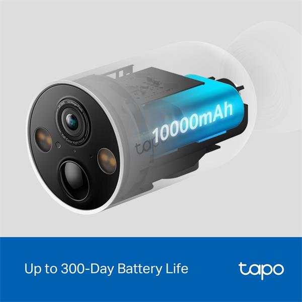 Smart Wire-Free Security Camera, 2-Pack SPEC:2K QHD (2560x1440), 2.4 GHz, 10000mAh rechargeable lithium-ion battery FEAT 